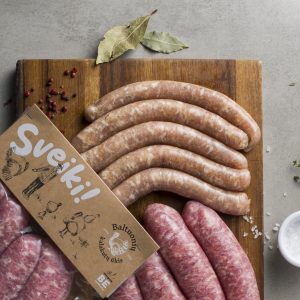 Naujiena! Kalakutienos dešrelės „KLASIKINĖS“ – plonos, šviežios, 0,5 kg